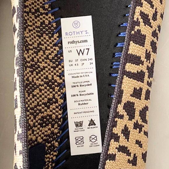 Rothy's Pointed Toe Flats The Point Classic Leopard Print Ballet Flats-Women's 7 - Picture 7 of 7